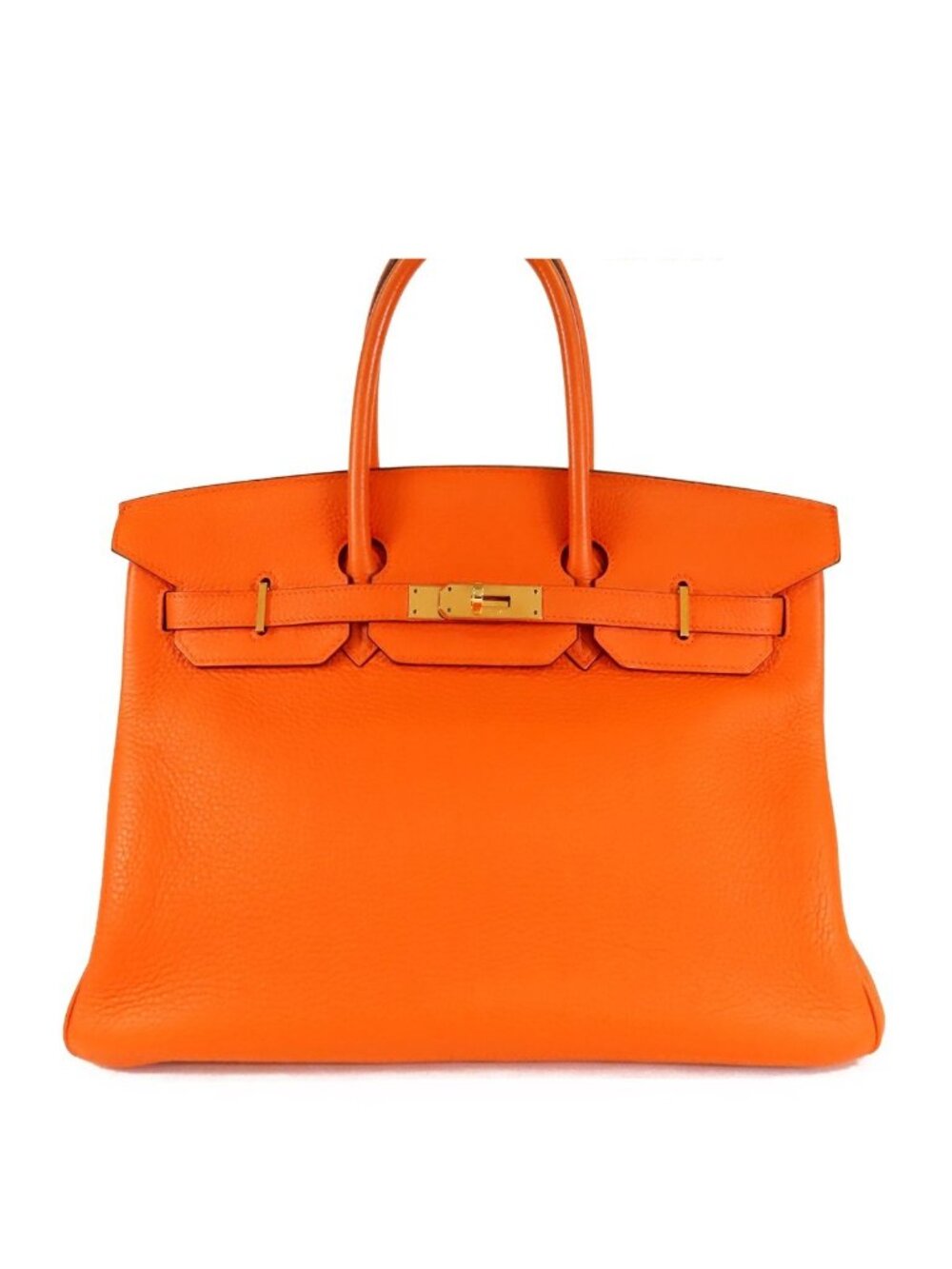 Hermes Birkin 35 Orange Gold Taurillon Handbag